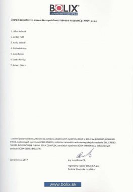 Certifikát o zaškolení BOLIX GENESIS 2017-page2