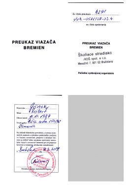 Preukaz viazača bremien Goncz R