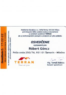 Teran osvedečenie 2