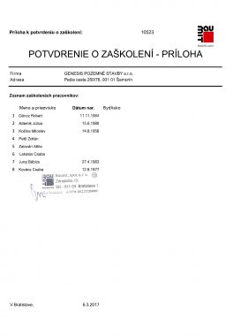 Zaškolenie Baumit Tepelnoizolačné systémy (ETICS) príloha
