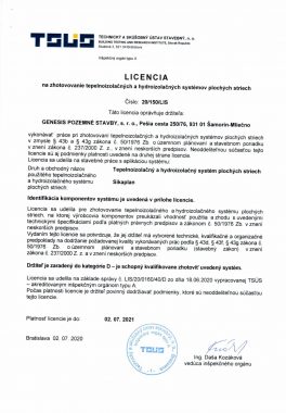 LICENCIA na zhotoovovanie tepelnoizolačných a hydroiolačných systémov plochých striech-1